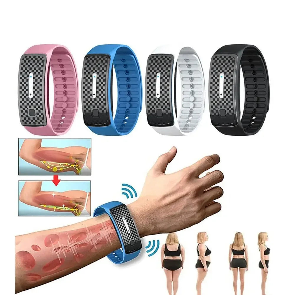 Smart Magnetic Ultrasonic Body Shaping Wristband with Lymphatic Detox, Heart Rate Monitoring, and Fitness Tracking Capabilities