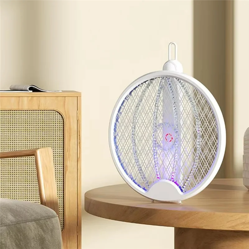 Shgo Indoor Electric Fly Swatter - Portable Folding Intelligent Fly Zapper for Safe Outdoor Repellence