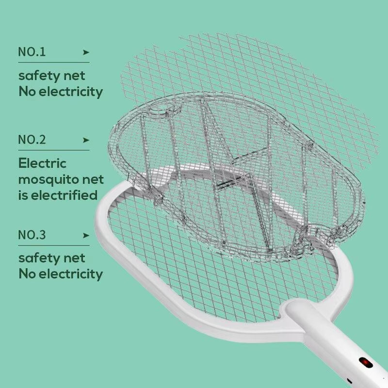 3-in-1 Rechargeable Electric Mosquito Swatter and Insect Killer with 3000V Lamp