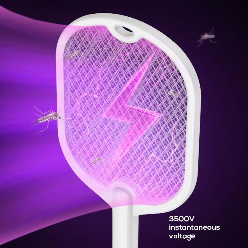3-in-1 Rechargeable Electric Mosquito Swatter and Insect Killer with 3000V Lamp