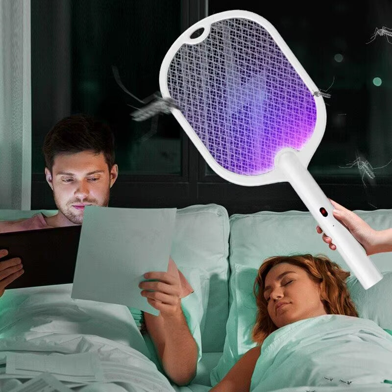 3-in-1 Rechargeable Electric Mosquito Swatter and Insect Killer with 3000V Lamp